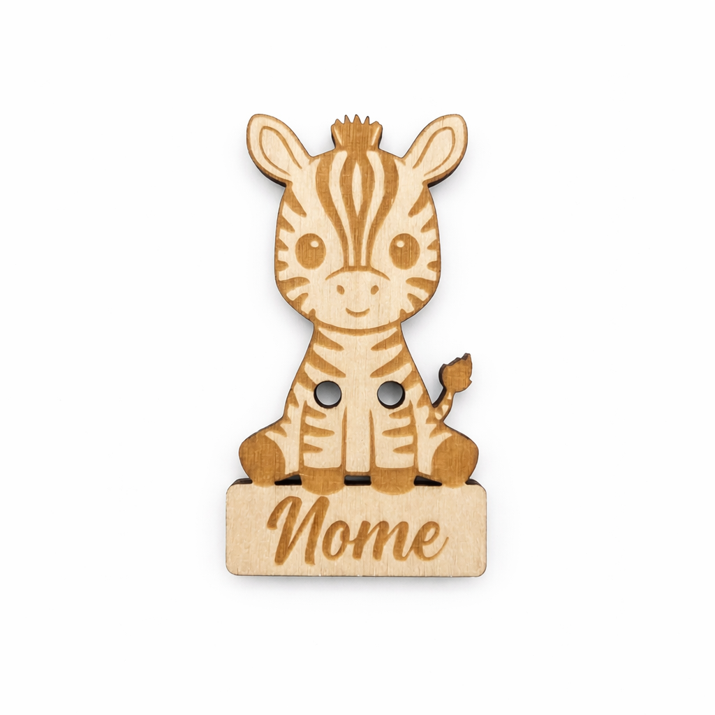 Targhetta in legno zebra con nome