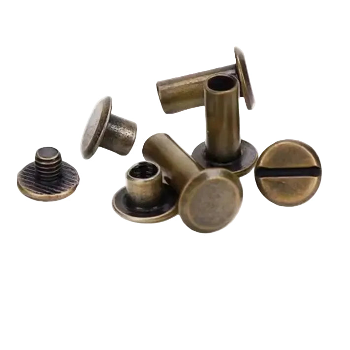 Rivetto in ottone 10 pezzi per etichette in ecopelle