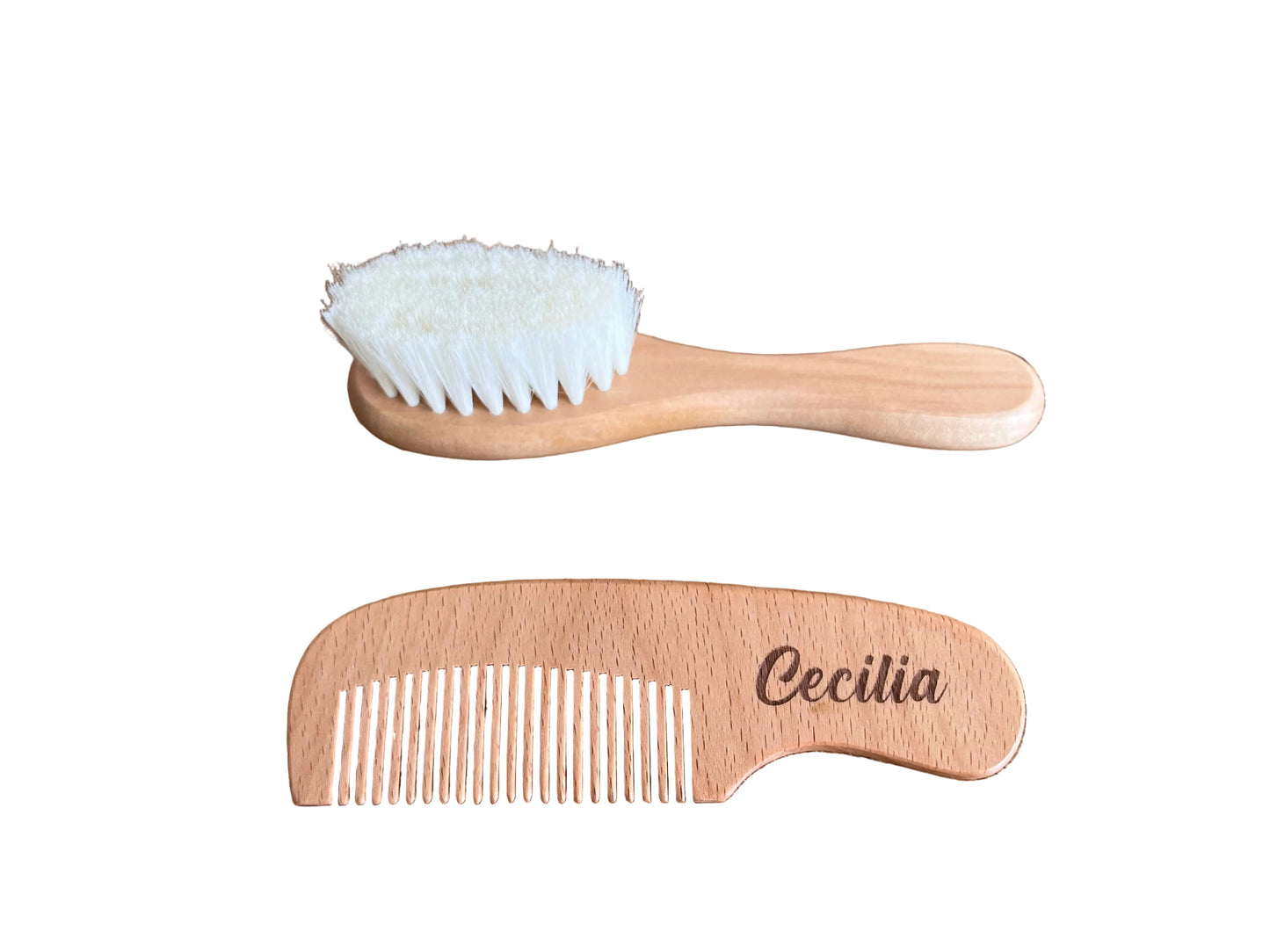 Spazzola e pettine per bambino con nome inciso