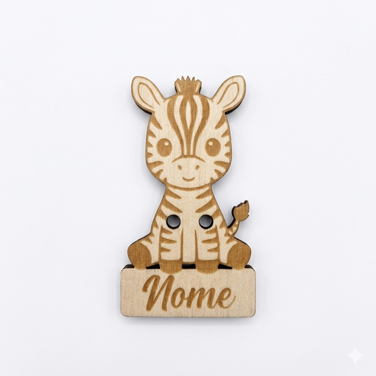 Targhetta in legno zebra con nome inciso