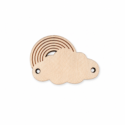 Targhetta in legno nuvola arcobaleno con nome
