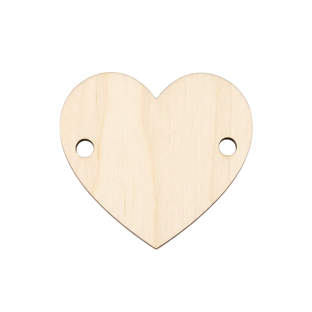 Targhetta in legno forma cuore con nome
