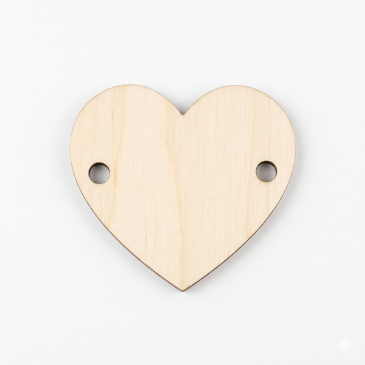 Targhetta in legno forma cuore
