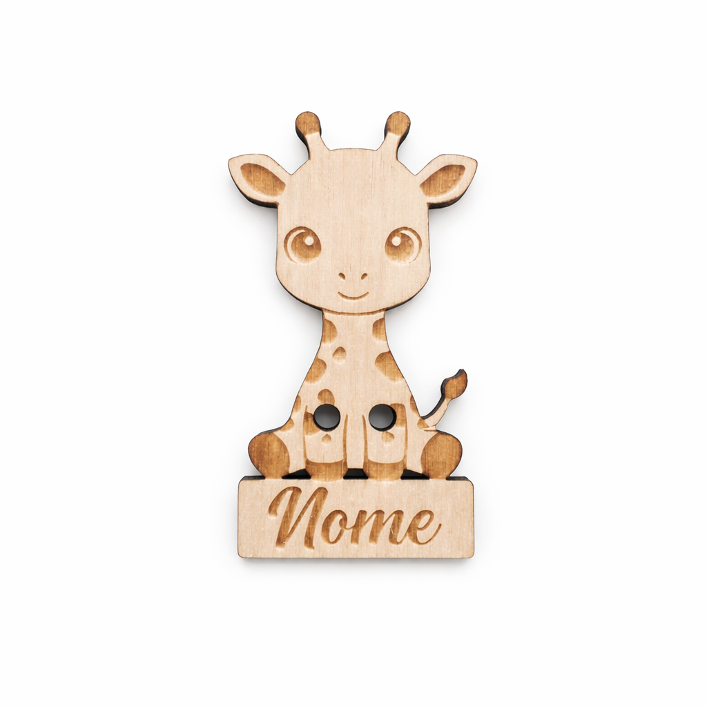 Targhetta in legno giraffa con nome