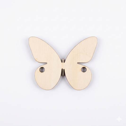 Targhetta in legno forma farfalla