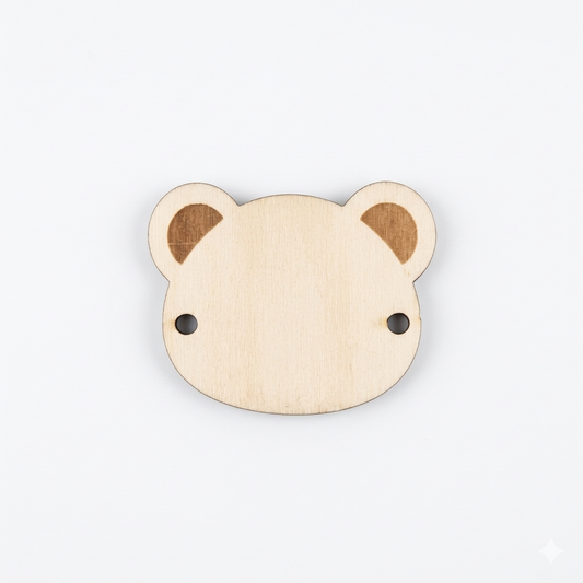 Targhetta in legno forma testa di orso