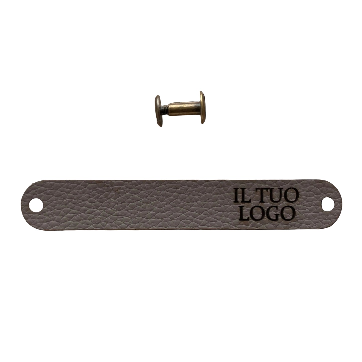 Etichetta in ecopelle con rivetto in ottone 20 pezzi