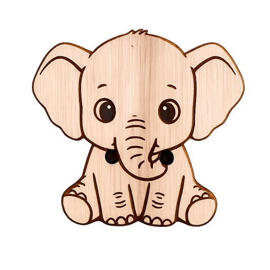 Targhetta in legno elefante